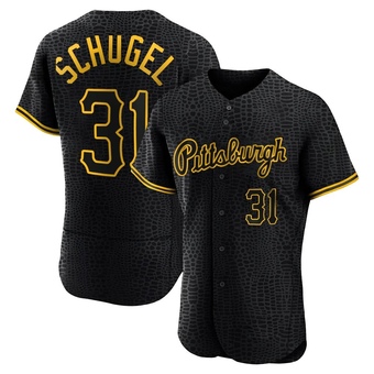 Authentic Pittsburgh Pirates A.J. Schugel Snake Skin City Jersey - Black