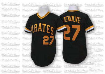 Authentic Pittsburgh Pirates Kent Tekulve Mitchell and Ness Throwback Jersey - Black