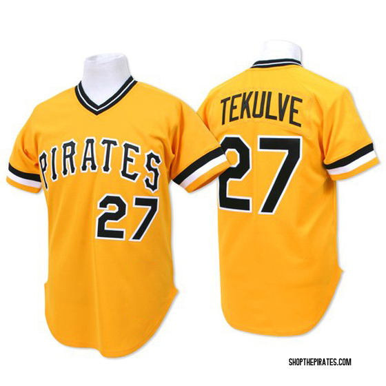 Authentic Pittsburgh Pirates Kent Tekulve Mitchell and Ness Throwback Jersey - Gold
