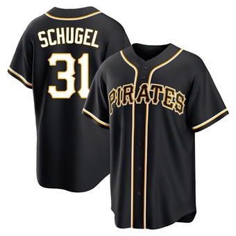 Replica Pittsburgh Pirates A.J. Schugel Fashion Out Jersey - Black