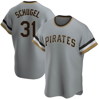 Replica Pittsburgh Pirates A.J. Schugel Road Cooperstown Collection Jersey - Gray