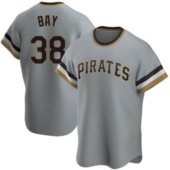 Replica Pittsburgh Pirates Jason Bay Road Cooperstown Collection Jersey - Gray