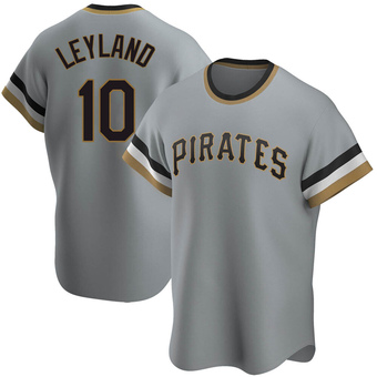 Replica Pittsburgh Pirates Jim Leyland Road Cooperstown Collection Jersey - Gray