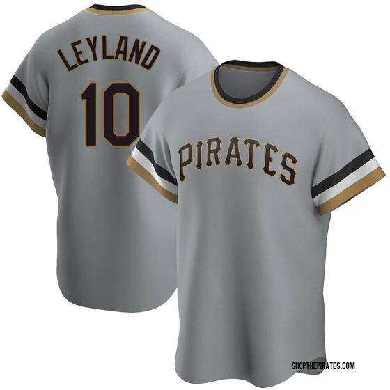 Replica Pittsburgh Pirates Jim Leyland Road Cooperstown Collection Jersey - Gray