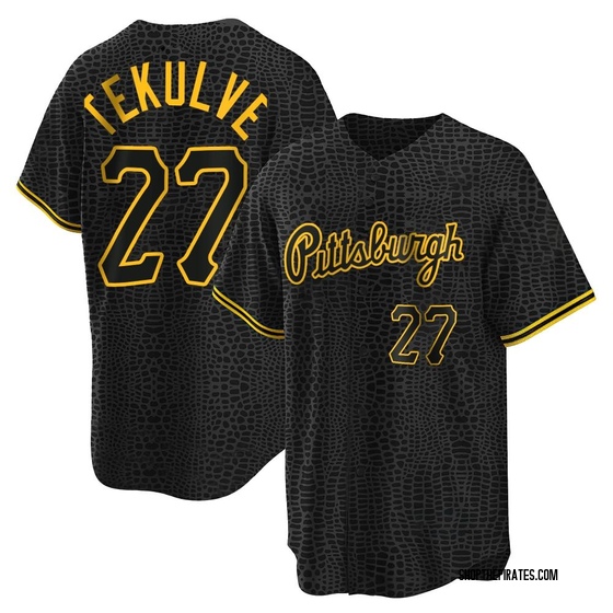 Replica Pittsburgh Pirates Kent Tekulve Snake Skin City Jersey - Black