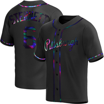 Replica Pittsburgh Pirates Rennie Stennett Alternate Jersey - Black Holographic