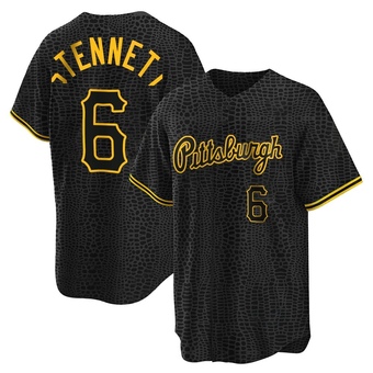 Replica Pittsburgh Pirates Rennie Stennett Snake Skin City Jersey - Black