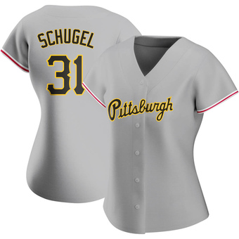 Women's Authentic Pittsburgh Pirates A.J. Schugel Road Jersey - Gray