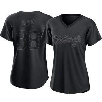 Women's Authentic Pittsburgh Pirates Jason Bay Pitch Fashion Jersey - Black