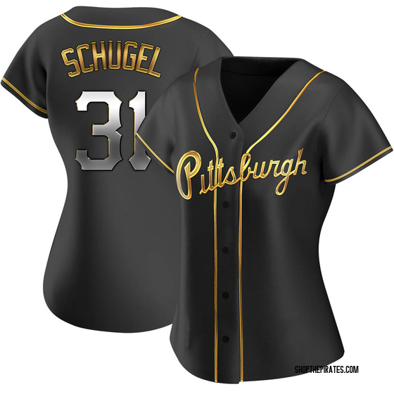 Women's Replica Pittsburgh Pirates A.J. Schugel Alternate Jersey - Black Golden