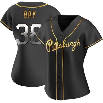 Women's Replica Pittsburgh Pirates Jason Bay Alternate Jersey - Black Golden