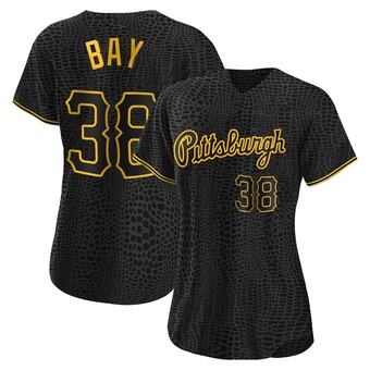Women's Replica Pittsburgh Pirates Jason Bay Snake Skin City Jersey - Black