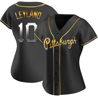 Women's Replica Pittsburgh Pirates Jim Leyland Alternate Jersey - Black Golden