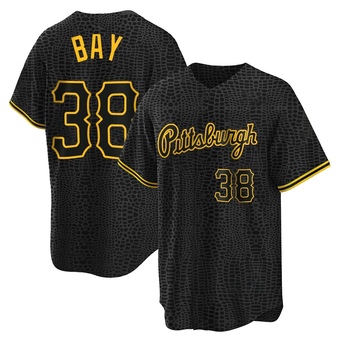 Youth Replica Pittsburgh Pirates Jason Bay Snake Skin City Jersey - Black