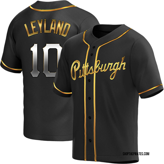 Youth Replica Pittsburgh Pirates Jim Leyland Alternate Jersey - Black Golden
