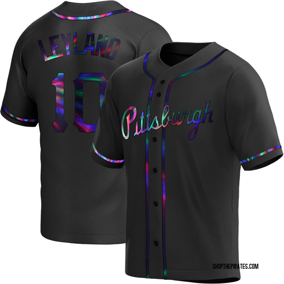 Youth Replica Pittsburgh Pirates Jim Leyland Alternate Jersey - Black Holographic