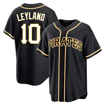 Youth Replica Pittsburgh Pirates Jim Leyland Fashion Out Jersey - Black