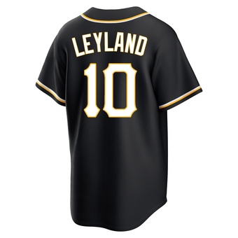 Youth Replica Pittsburgh Pirates Jim Leyland Fashion Out Jersey - Black
