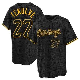 Youth Replica Pittsburgh Pirates Kent Tekulve Snake Skin City Jersey - Black